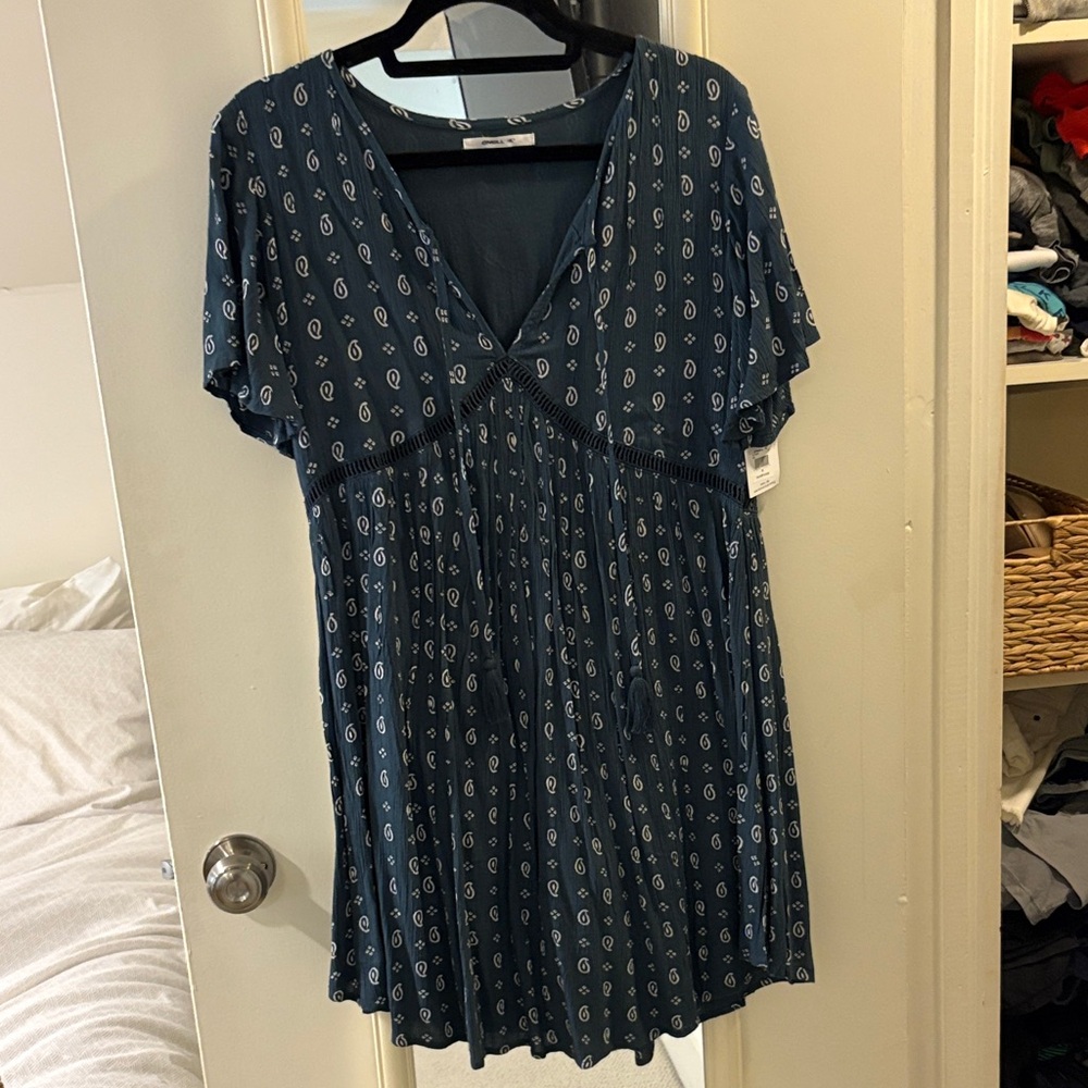 O'Neill Teal Paisley Mini Dress